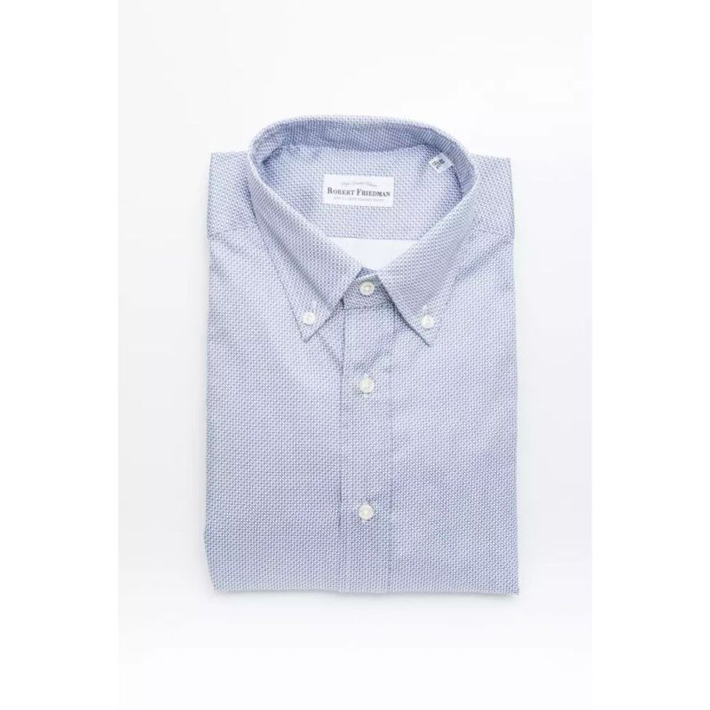 Robert Friedman Light Blue Cotton Men Men's Shirt